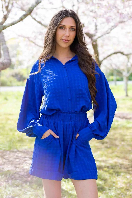 Blaire Shirt Blue Confident Women's High - fashion