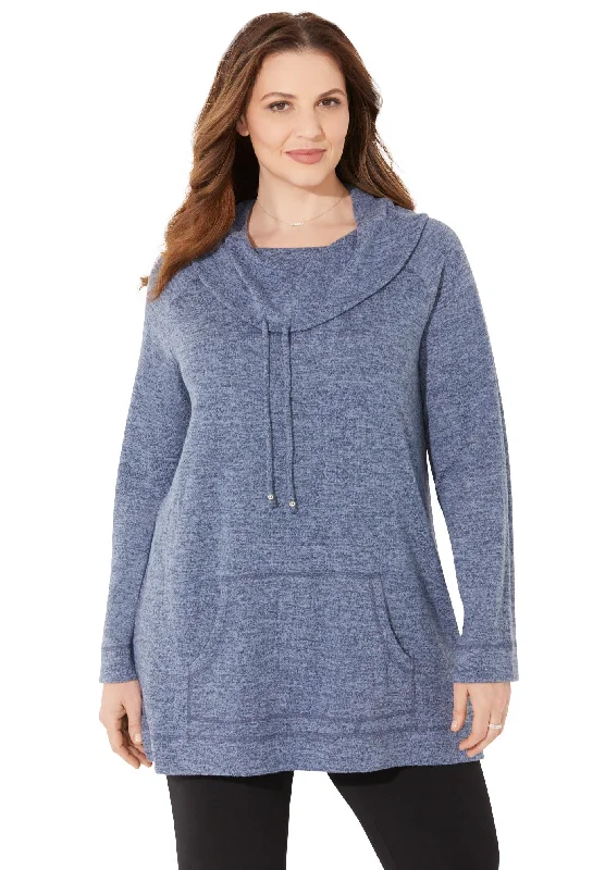 Impossibly Soft Cowlneck Top Dapper Women's Bow - adorned