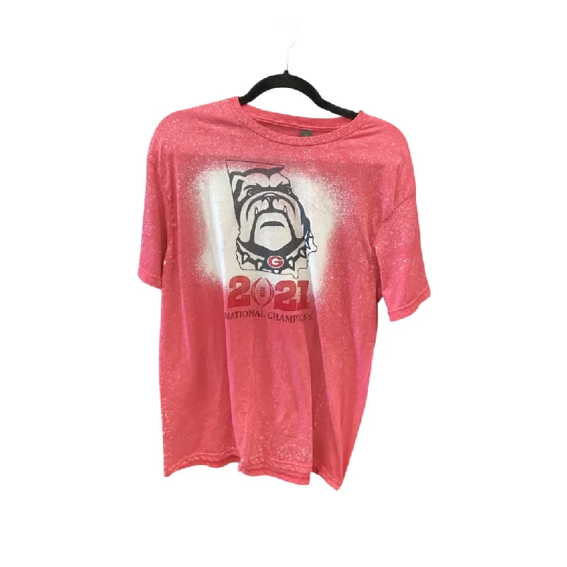 Top Short Sleeve By Gildan In Red, Size: L Relaxed Women's Beachy