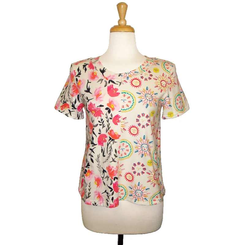 Split Tee - Sunny Aquarelle - Sale Polished Women's Silk