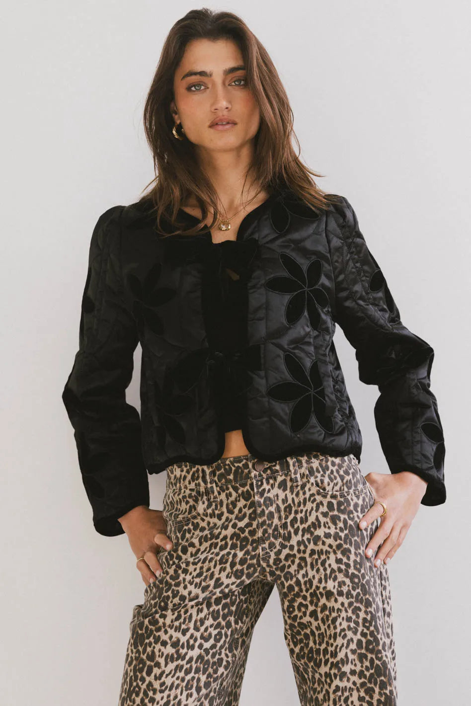 Shelly Quilted Jacket in Black Streetwear Style for 