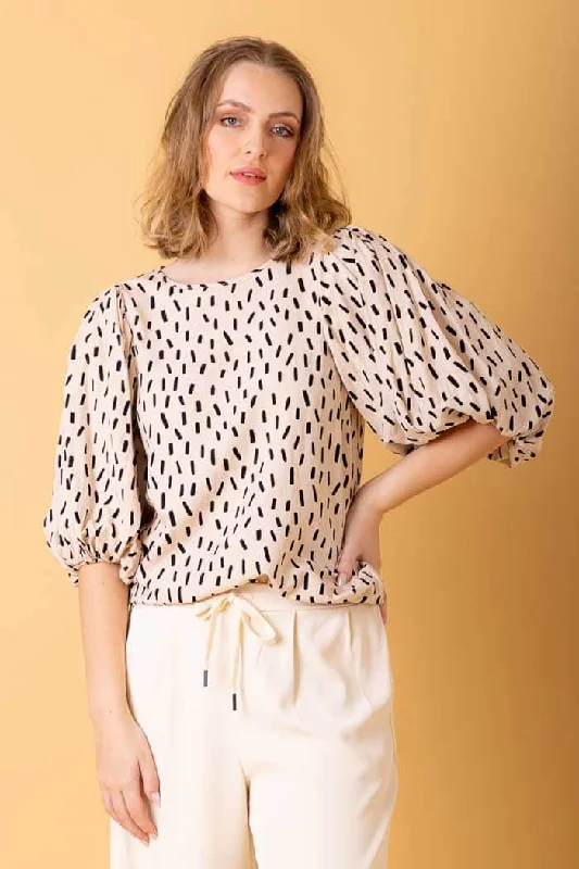 Tasmin Blouse Sprinkle Beige Luxurious Women's High -  end