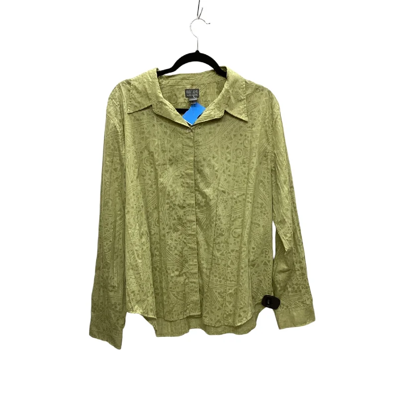 Top Long Sleeve By Chicos In Green, Size: Xl Traditional Women's 