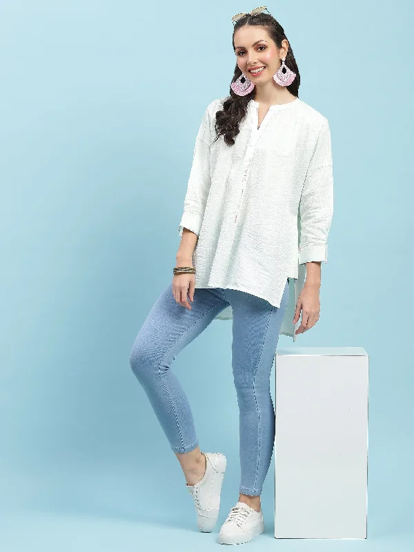 Women Green Solid Boxy Tunic Practical Women's Quick - dry