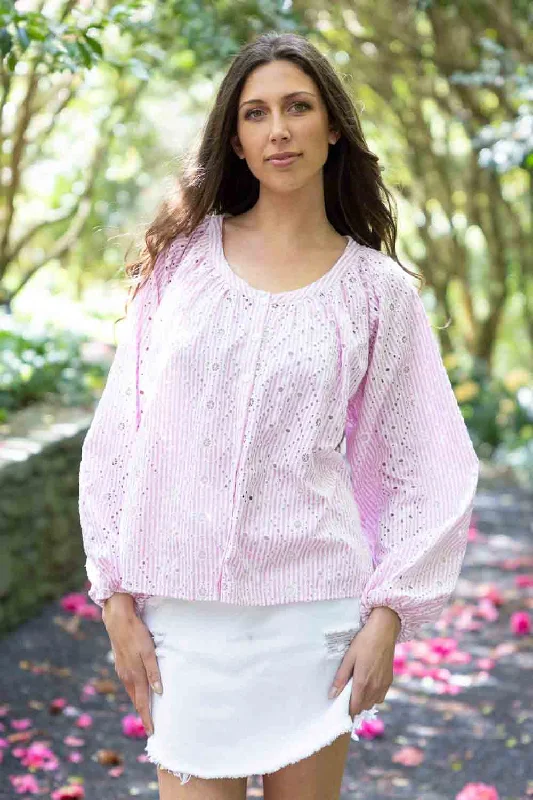 Selma Top Pink Stripe Vacation