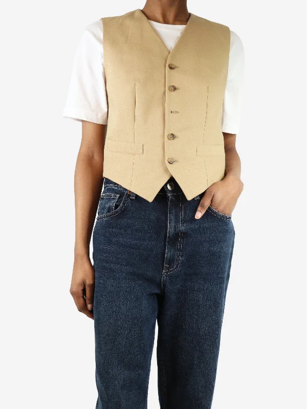 Beige waistcoat - size UK 6 Sporty Women's Athleisure 