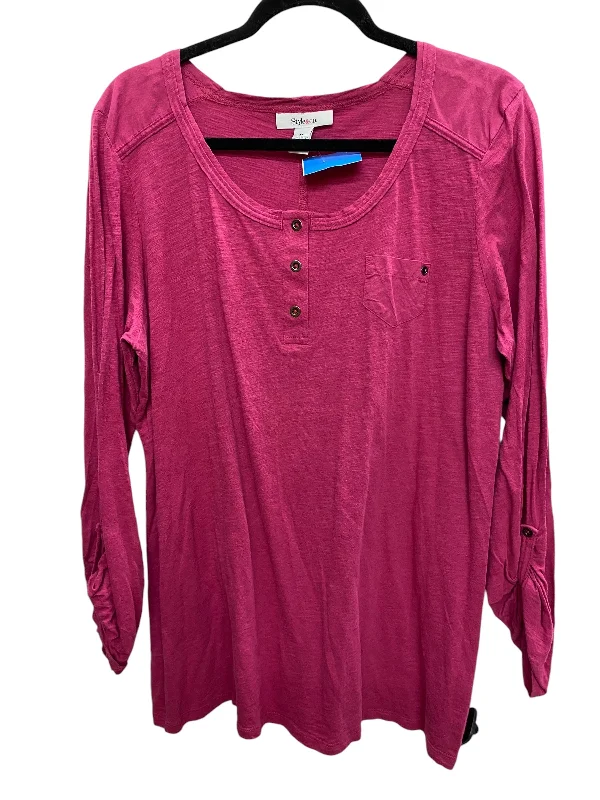 Top Long Sleeve By Style And Company In Pink, Size: Xl Refined Women's 