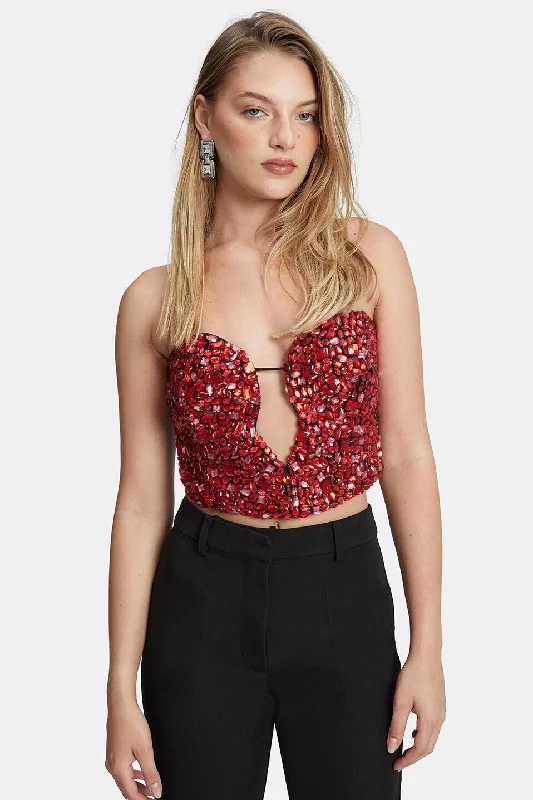 Eleni Beaded Bustier - Pink Multi Confident Women's Power