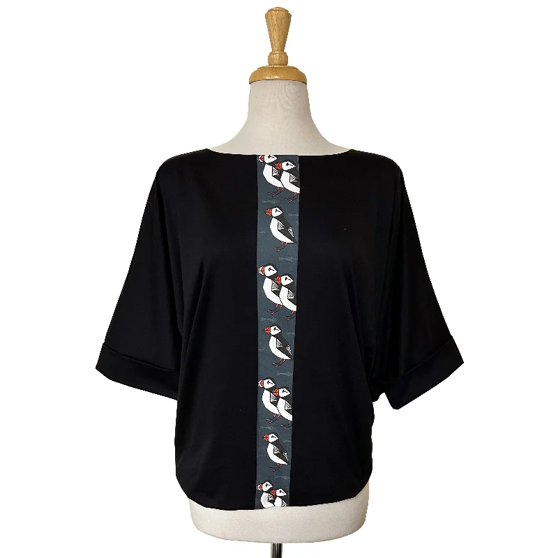 Batwing Top - Puffins Sleek Women's Metallic