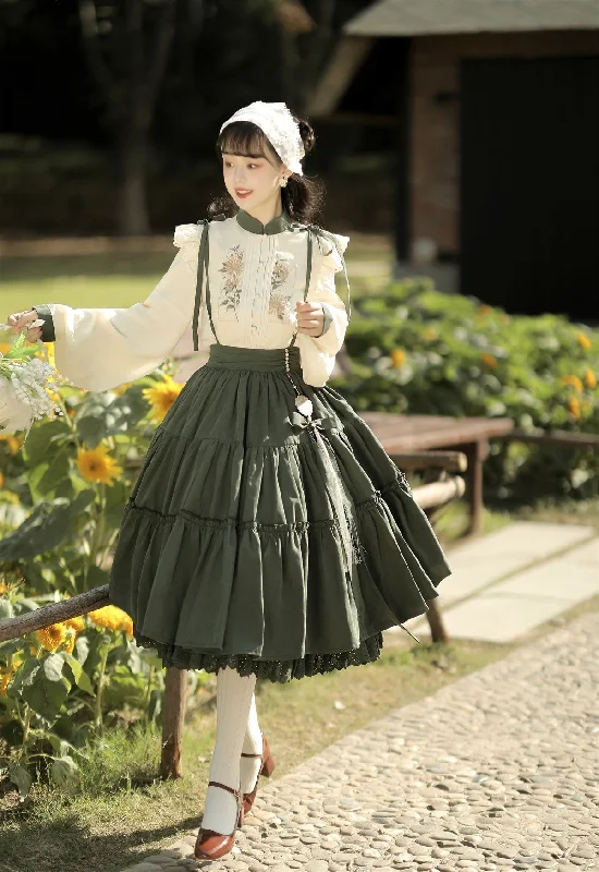 (Buyforme)Meow Jun~Sunflower Appointment~Chinese Style Skirt and Blouse Traditional Women's Wool (Buyforme)Meow Jun~Sunflower Appointment~Chinese Style Skirt and Blouse Traditional Women's Wool