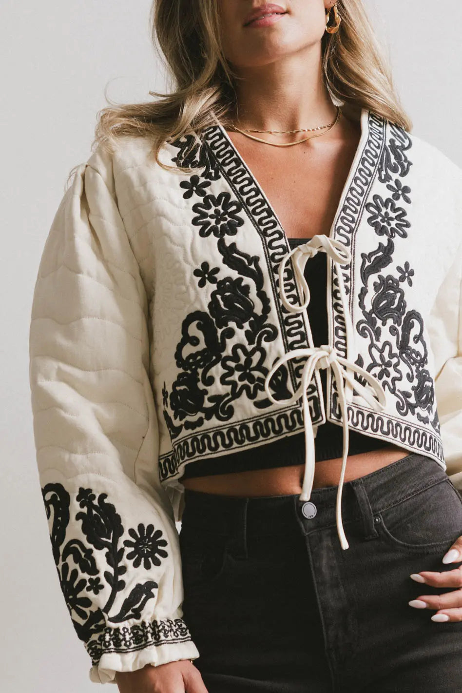 Benja Embroidered Jacket in Ivory Women
