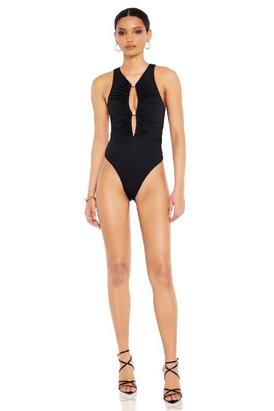 Nookie Clique Bodysuit - Black Classic Women's Pin - striped
