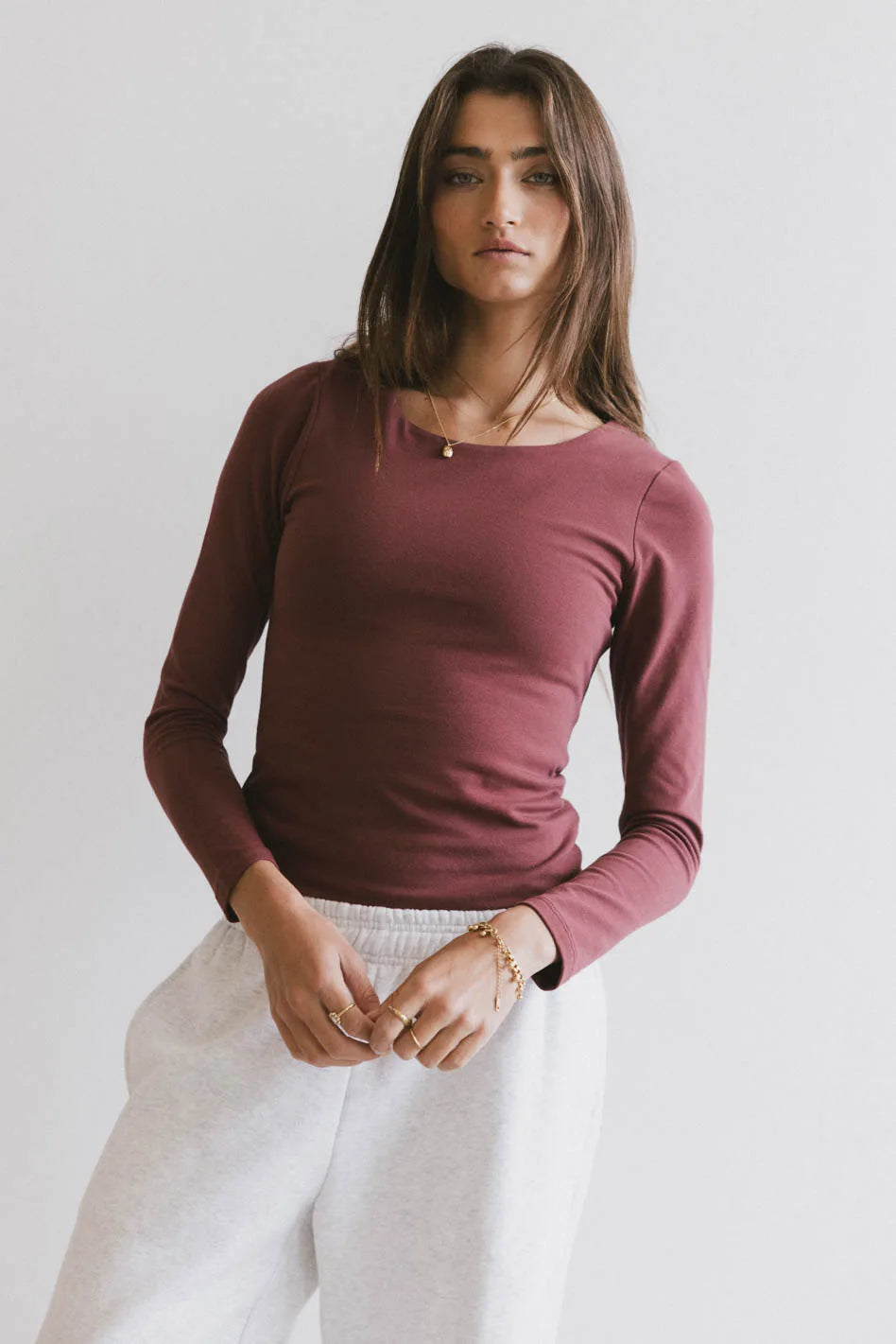 Kendra Basic Top in Berry Tough Women's Military - inspired