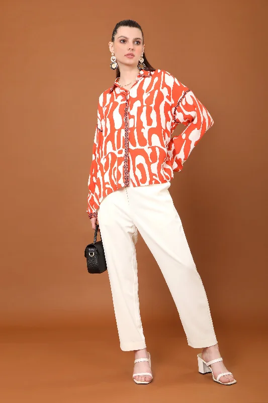 Aya Abstract Swirl Print Top Compression