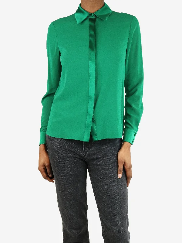 Green silk blouse - size XS Streetwear Style for 
