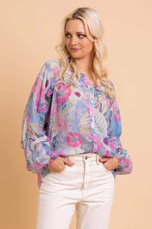 Ellen Blouse Blue Floral Street