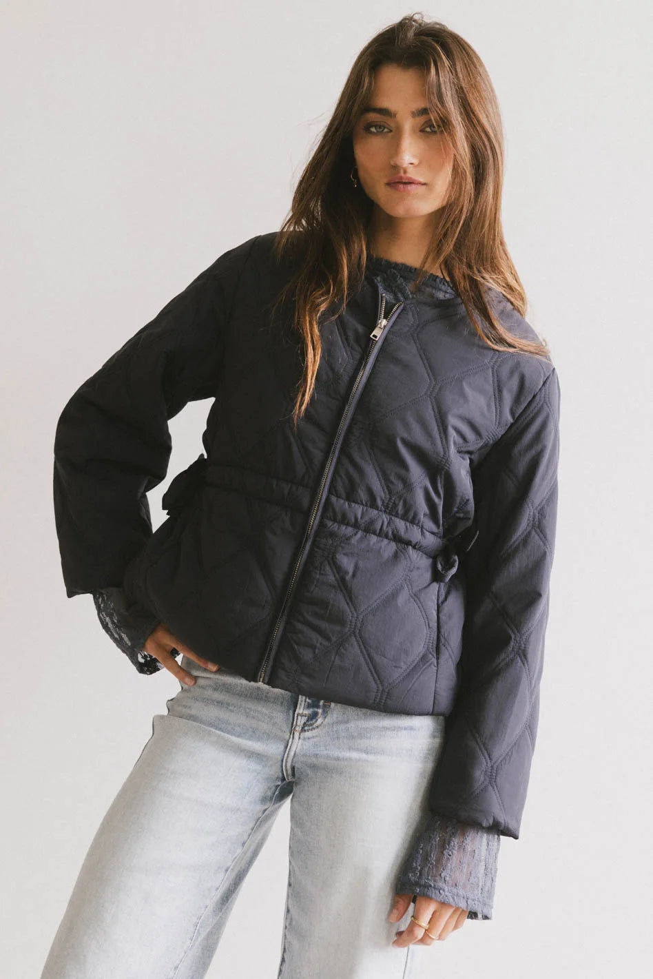 Zola Quilted Jacket in Navy Athletic Women's 
