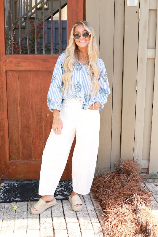 Bold Stripe Floral Top Modern Women's Tech