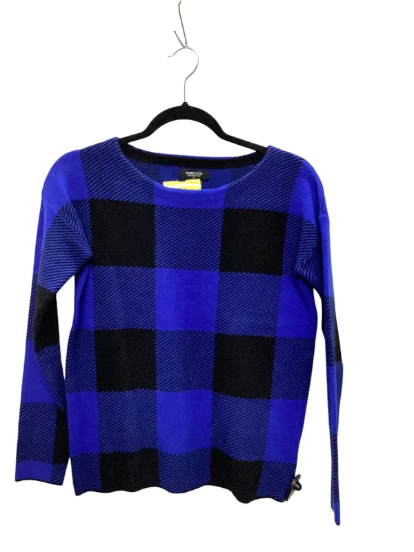 Sweater By Jones And Co In Black & Blue, Size: Xs Adventure
