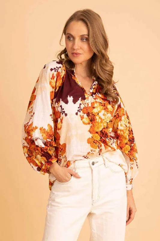 Anastasia Blouse White Floral Business