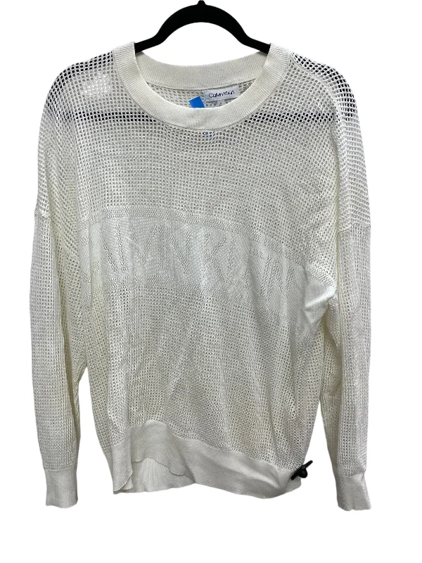 Top Long Sleeve Basic By Calvin Klein In White, Size: Xl Earthy Women's Hemp - based Top Long Sleeve Basic By Calvin Klein In White, Size: Xl Earthy Women's Hemp - based