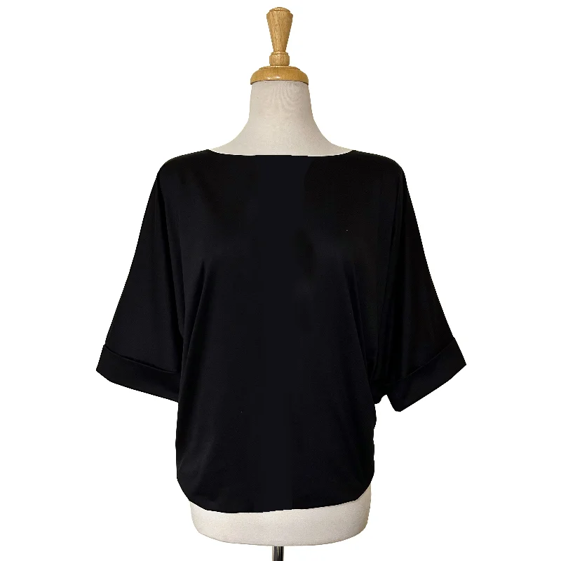 Batwing Top - Black Sporty Women's Tennis