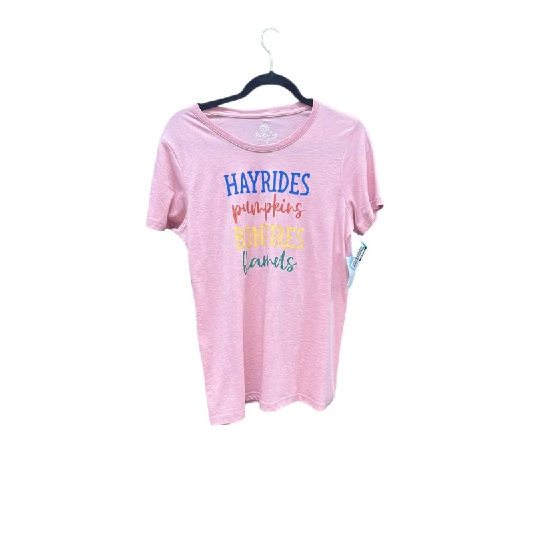 Top Short Sleeve Basic By Clothes Mentor In Pink, Size: M Vintage Women's 1970S 