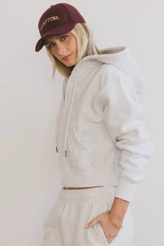 Ezra Zip Up in Grey Laid - back Women's Style