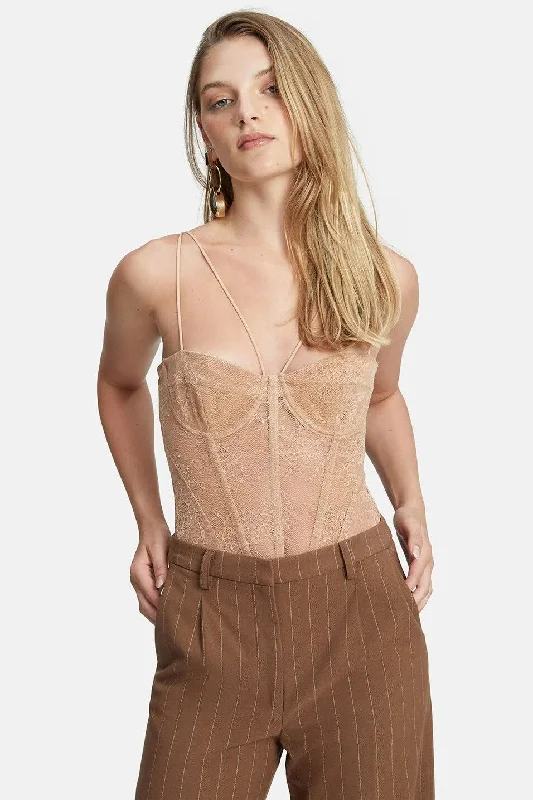 Fleur Lace Bodysuit - Biscuit Sophisticated Women's 