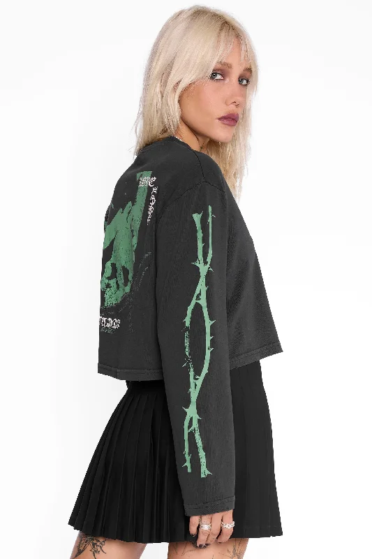 Druidess Cropped Long Sleeve Tee Modern Women's 
