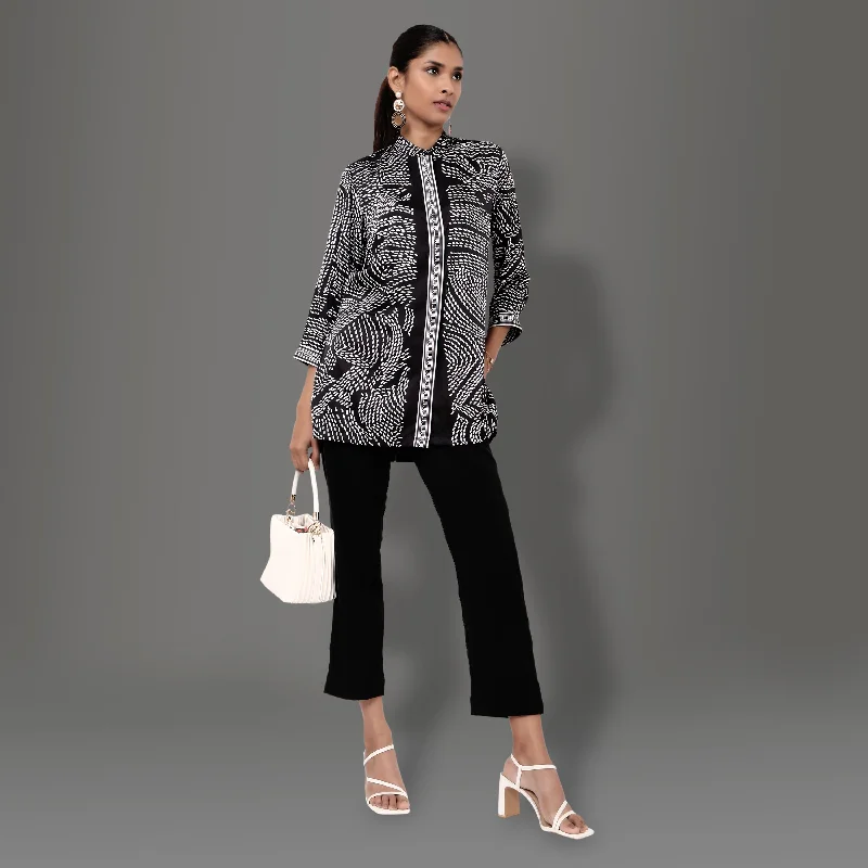 Nero printed tunic Dapper Women's Bow - adorned