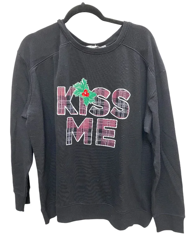 Top Long Sleeve By Crown And Ivy In Black, Size: 2x Youthful Women's Anime - inspired Top Long Sleeve By Crown And Ivy In Black, Size: 2x Youthful Women's Anime - inspired