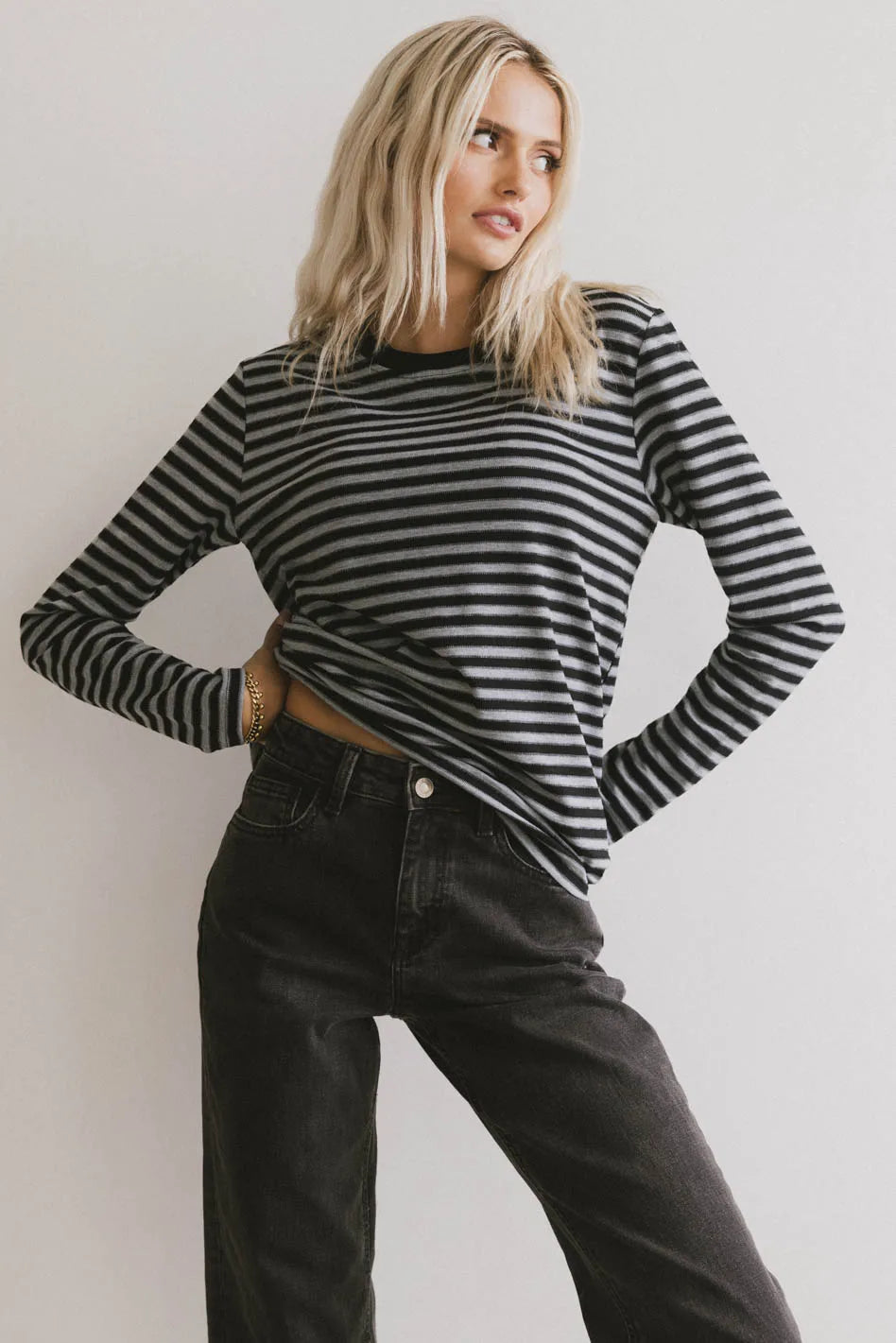 Reggie Striped Top in Grey Cool Women's Skate