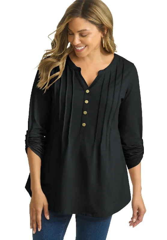Stretch Pleated Tunic Compression