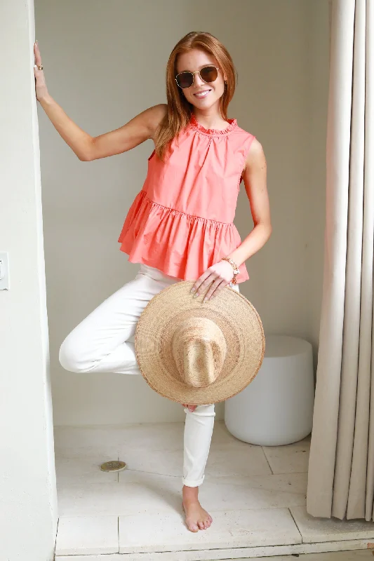 Ruffle Sleeveless Top Unique Women's Upcycled