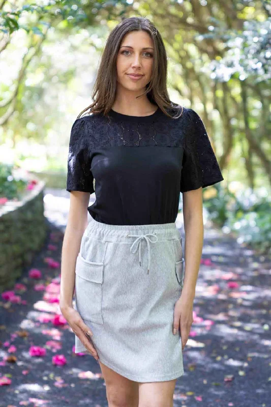 Alika T-Shirt Black Refined Women's Hand - crafted