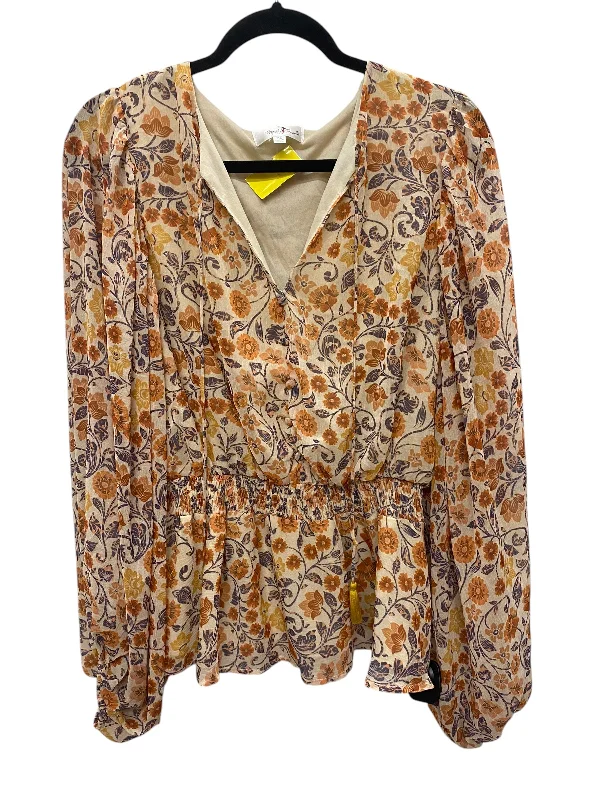Top Long Sleeve By Clothes Mentor In Orange, Size: Xl Classic Women's Tweed