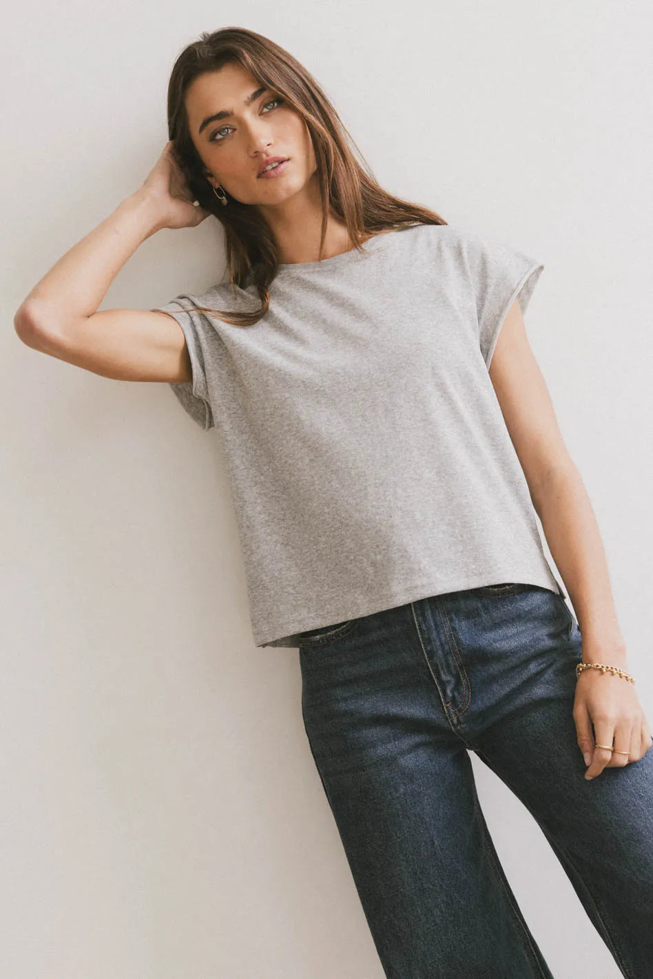 Harry Cutoff Top in Grey Earthy Women's 