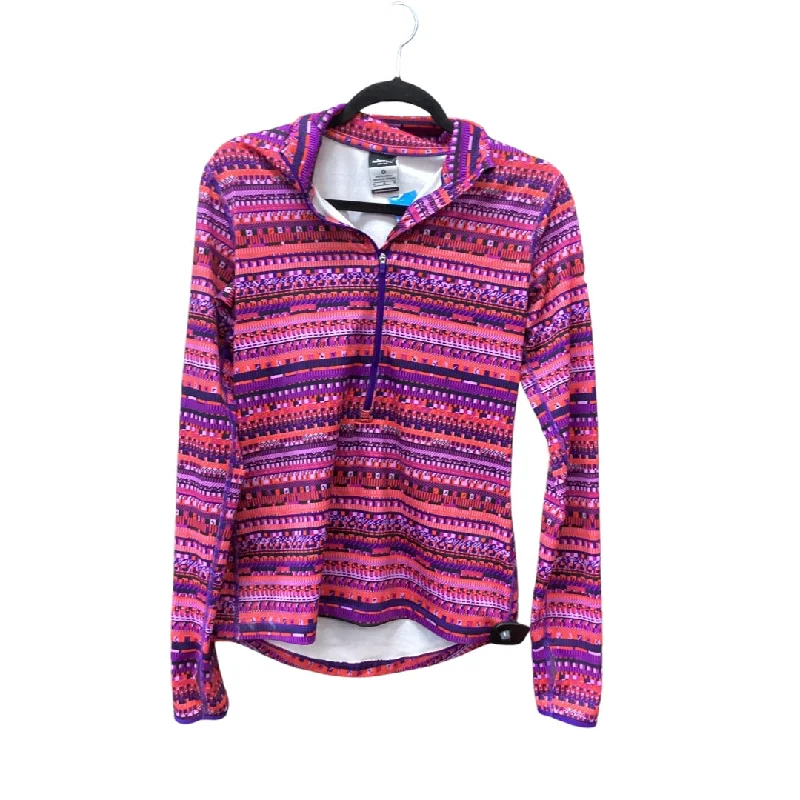 Athletic Top Long Sleeve Collar By Nike Apparel In Pink & Purple, Size: M Cashmere
