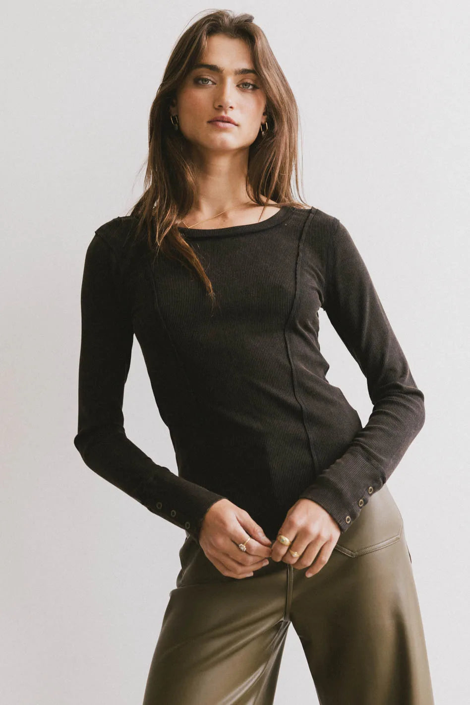Sailor Ribbed Top in Black Rugged Women's Outdoor 
