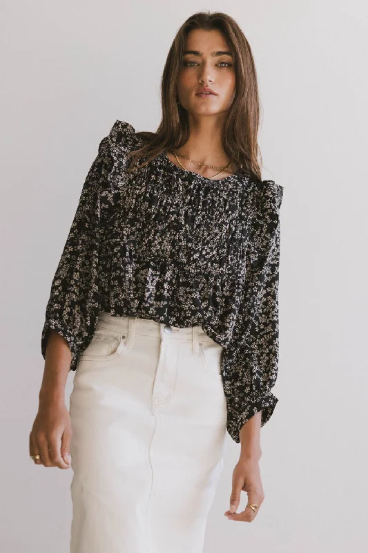 Taya Ditsy Floral Blouse in Black Artistic Women's Avant - 