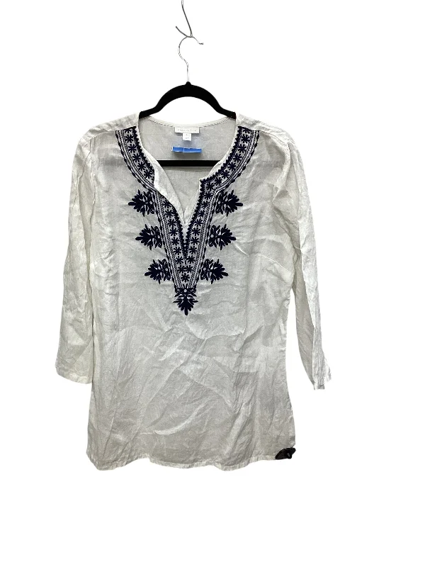 Top Long Sleeve By Charter Club In White, Size: L Bold Women's Statement