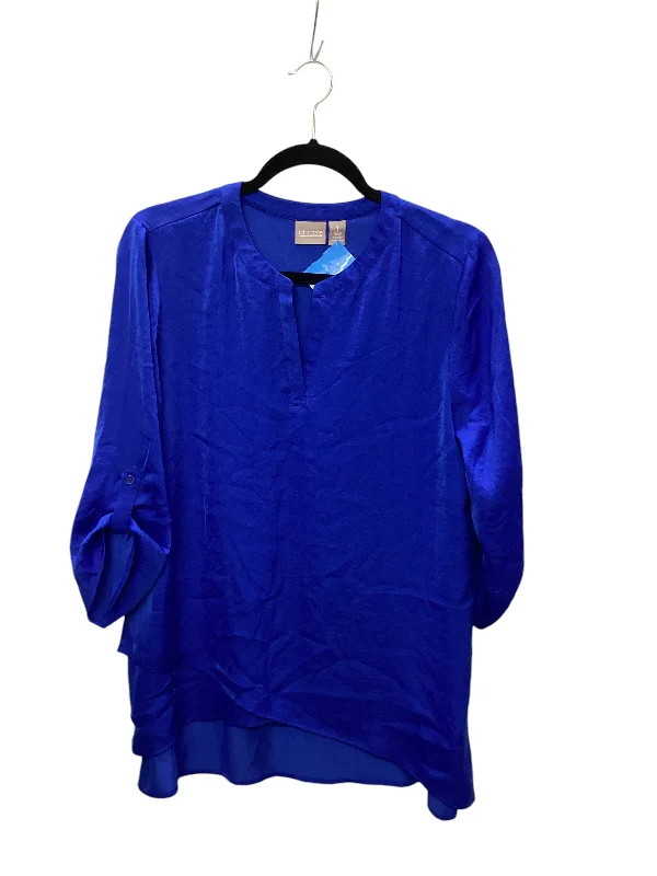 Top Long Sleeve By Chicos In Blue, Size: M Stylish Women's Neon