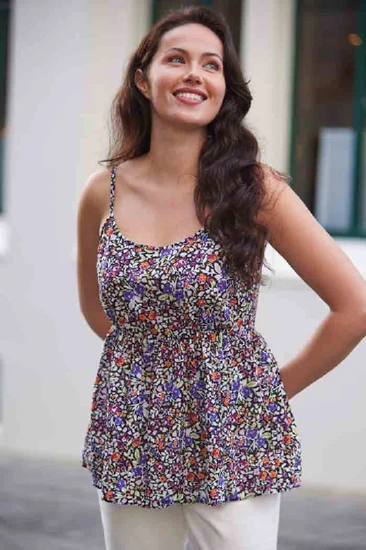 Luna Singlet Black Floral garde