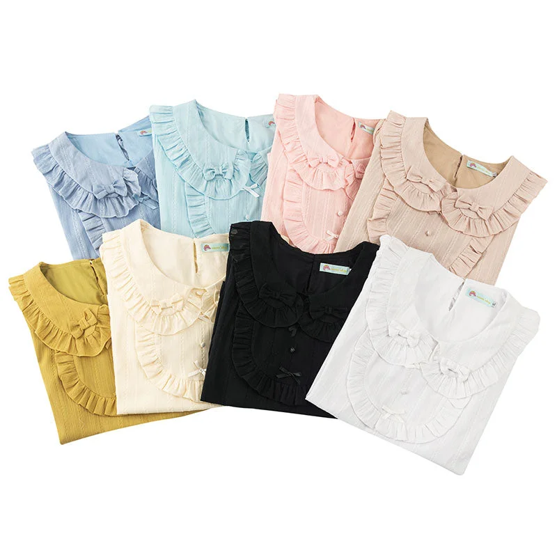 (Buyforme)Niu Niu~Rainbow Cake~Plus Size Lolita Blouse Doll Collar Summer Shirt British Gentlewoman Style (Buyforme)Niu Niu~Rainbow Cake~Plus Size Lolita Blouse Doll Collar Summer Shirt British Gentlewoman Style
