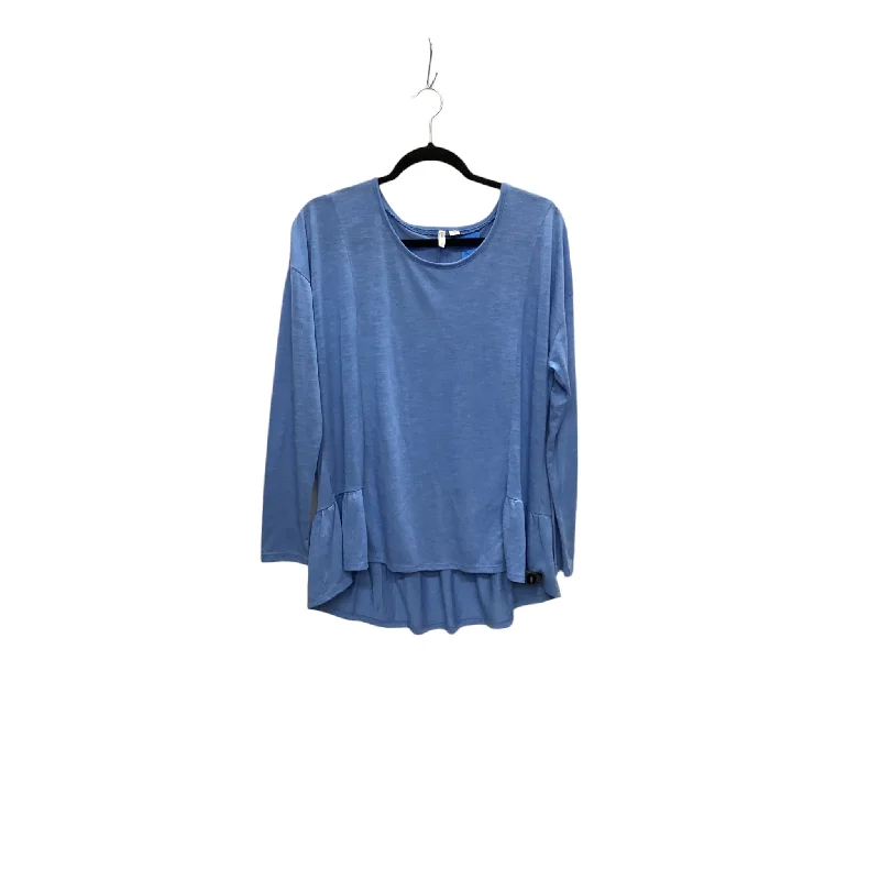 Top Long Sleeve By Cato In Blue, Size: L Vacation