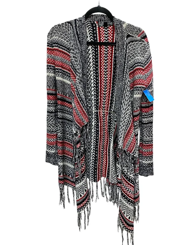 Sweater Cardigan By Almost Famous In Black & Red, Size: L Modern Women's Tech