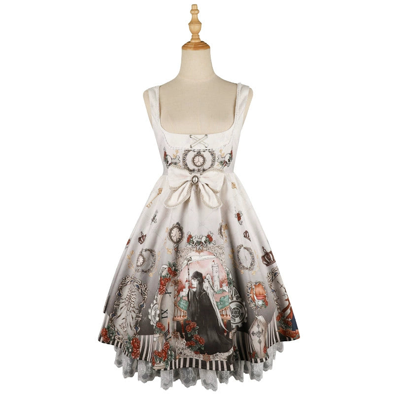white jsk dress+detachable bows