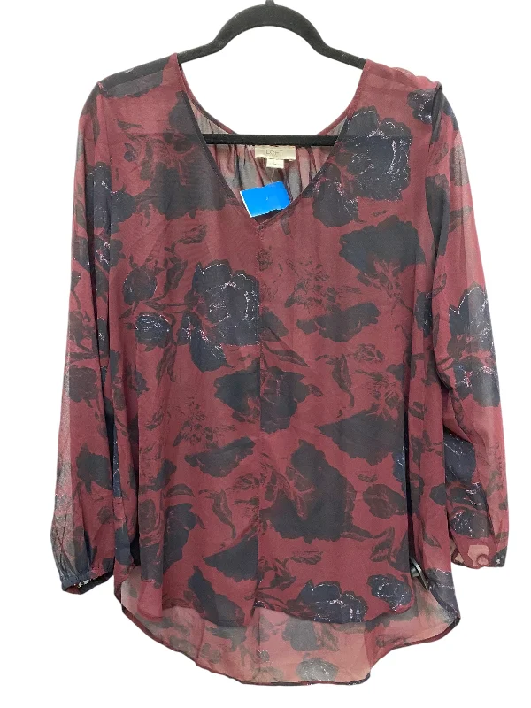 Top Long Sleeve Basic By Loft In Red, Size: M Modern Women's 