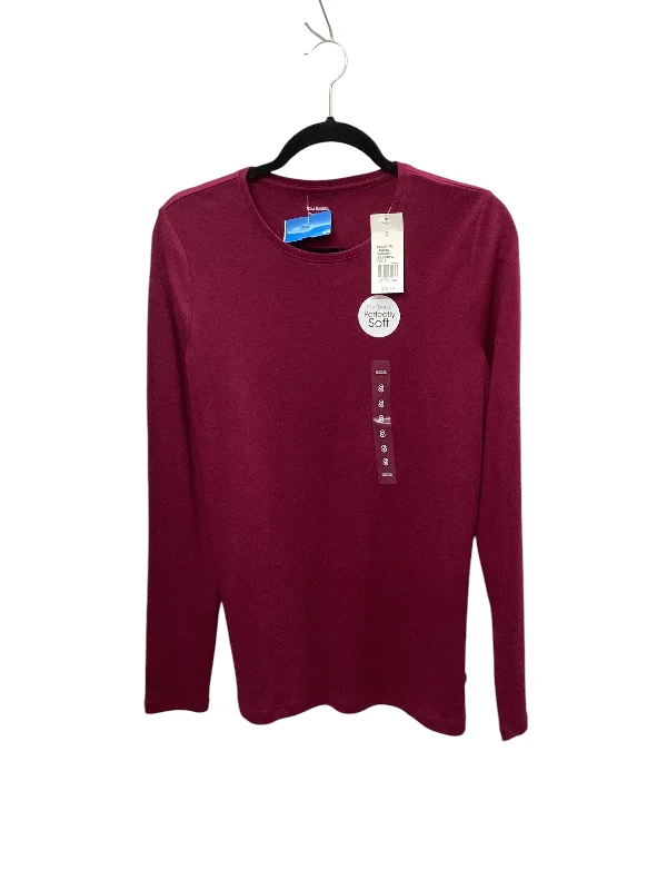 Top Long Sleeve By Kim Rogers In Maroon, Size: S Athletic Women's High - 